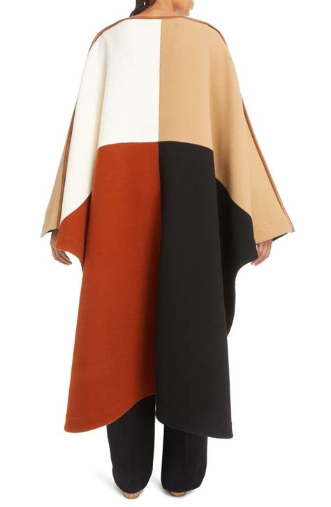 poncho chloe|Chloé Colorblock Wool Blend Long Poncho .